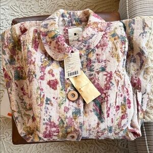 NWT Anthropologie Floral Elevenses Button-Up Jacket Sz 2